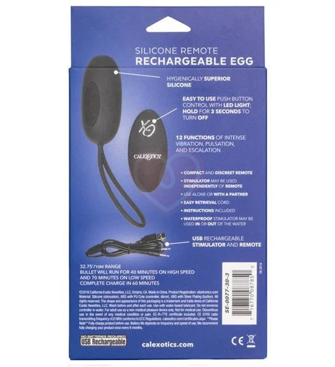 Виброяйцо с пультом управления Silicone Remote Egg чёрное фото 2