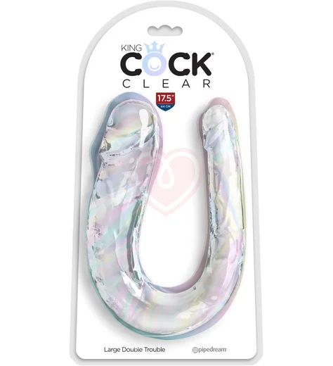 Двухсторонний фаллоимитатор King Cock Clear Double Trouble Large прозрачный фото 2