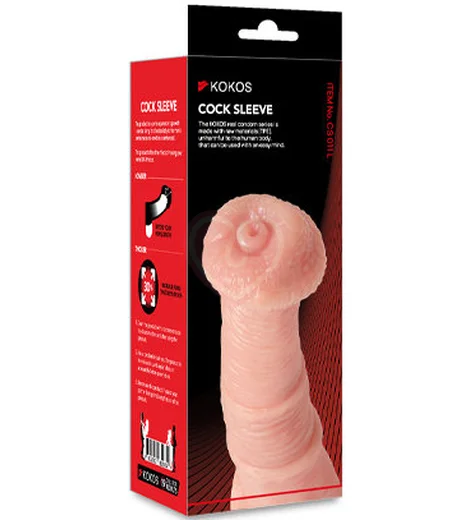Насадка с крупной головкой с отверстием для мошонки Kokos Cock Sleeve CS011-M фото 5