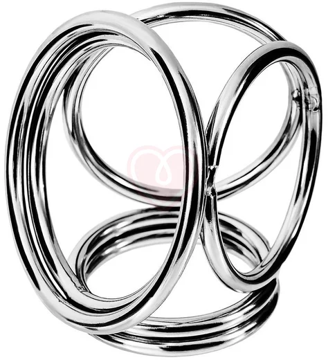Стальной бондаж для члена с 6 кольцами Toyfa Metal серебристый фото 2