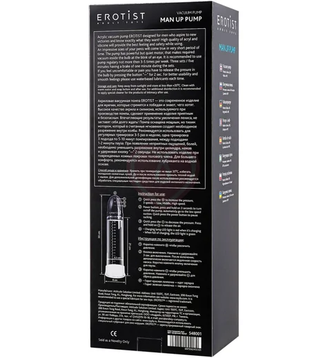 Помпа для увеличения члена Erotist Man Up Pump прозрачная фото 7