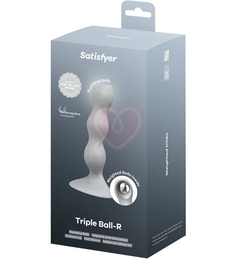 Фаллоимитатор с утяжелёнными шариками Satisfyer Triple Ball-R серый фото 3