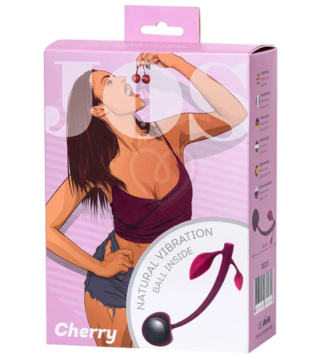 Вагинальный шарик со смещённым центром тяжести Jos Cherry бордовый фото 3