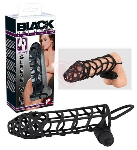 Вибронасадка на пенис Black Velvets M фото 2