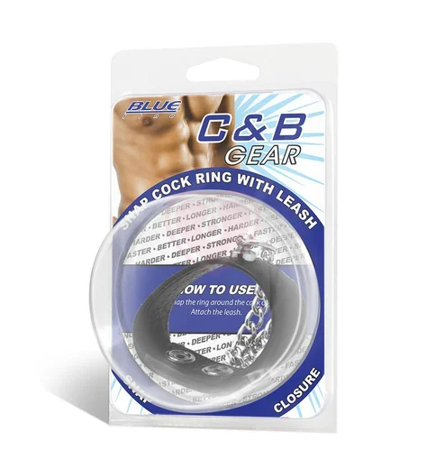 Кольцо на пенис с металлическим поводком Snap Cock Ring with Leash фото 3