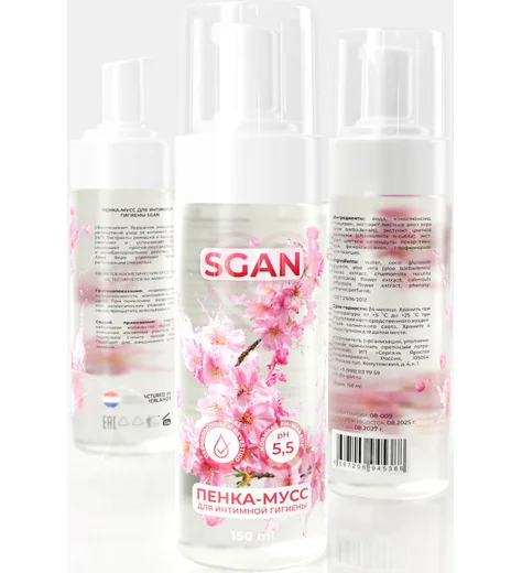 Пенка-мусс для интимной гигиены с пребиотиками Sgan 150 мл фото 2