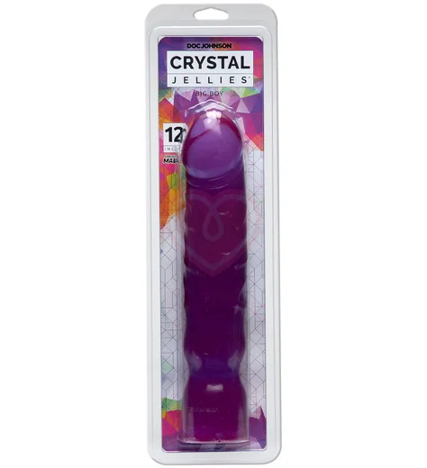 Большой фаллоимитатор Crystal Jellies 29 см фиолетовый фото 2