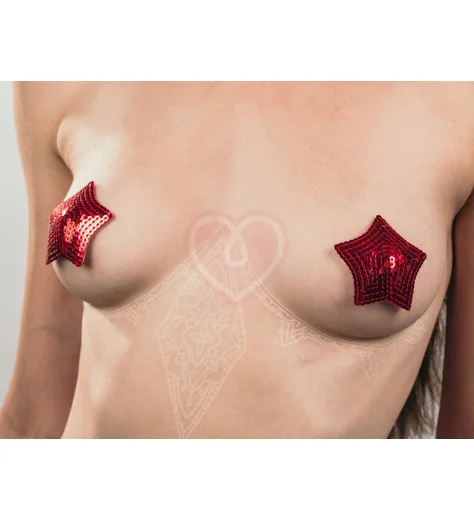 Пэстисы Burlesque Tempest звездочки из пайеток красные фото 4