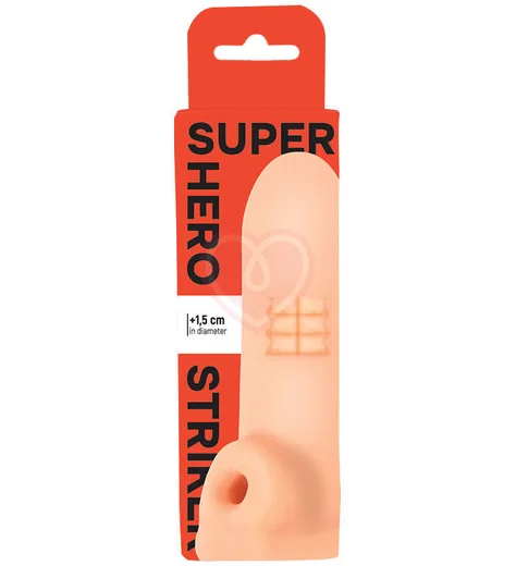 Насадка-удлинитель с отверстием для мошонки Lola Games Super Hero Striker телесная фото 7