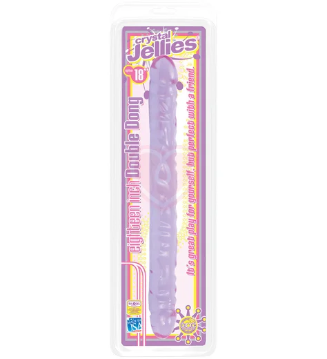 Двухсторонний фаллоимитатор Crystal Jellies 45 см фиолетовый фото 2