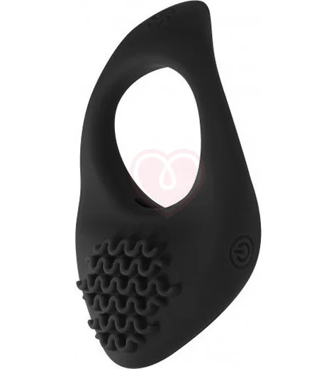 Эрекционное виброкольцо с клиторальной стимуляцией Pure Passion Moonshine чёрное фото 3