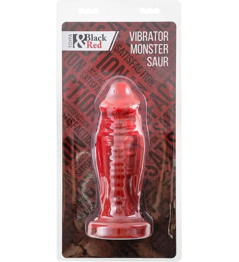 Вибратор на присоске Toyfa Black&Red Monster Saur чёрно-красный фото 7