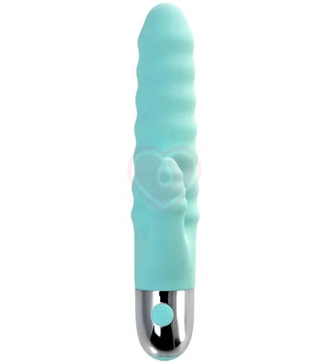 Вибратор-кролик с ребристым рельефом Flovetta Flax голубой фото 2