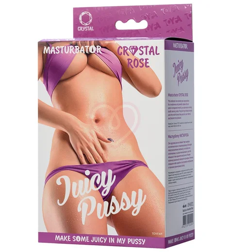 Прозрачный реалистичный мастурбатор ToyFa Juicy Pussy Crystal Rose фото 7