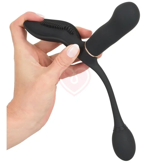 Вибратор для тройной стимуляции с пультом Go Gasm чёрный фото 3