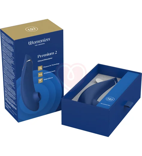 Бесконтактный клиторальный стимулятор Womanizer Premium 2 синий фото 9