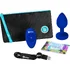 Вибропробка b-Vibe Vibrating Jewel Plug L/XL с кристаллом и пультом синяя фото 7