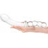 Стеклянный двусторонний фаллоимитатор Girthy Double Sided Dong With Anal Bead прозрачный фото 4