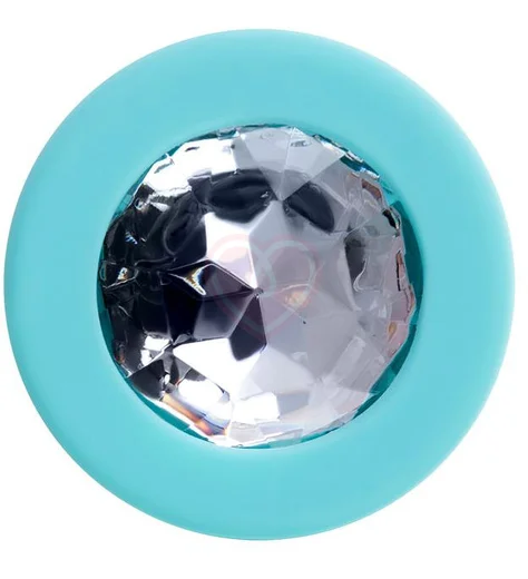 Анальная пробка с белым кристаллом ToDo Brilliant средняя мятная фото 2