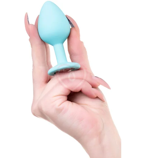 Анальная пробка с белым кристаллом ToDo Brilliant средняя мятная фото 3