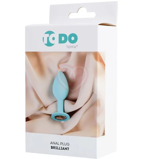 Анальная пробка с белым кристаллом ToDo Brilliant средняя мятная фото 4
