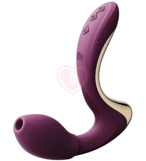 Вибратор с насадкой для вакуумной стимуляции Zalo Talis фиолетовый фото 8