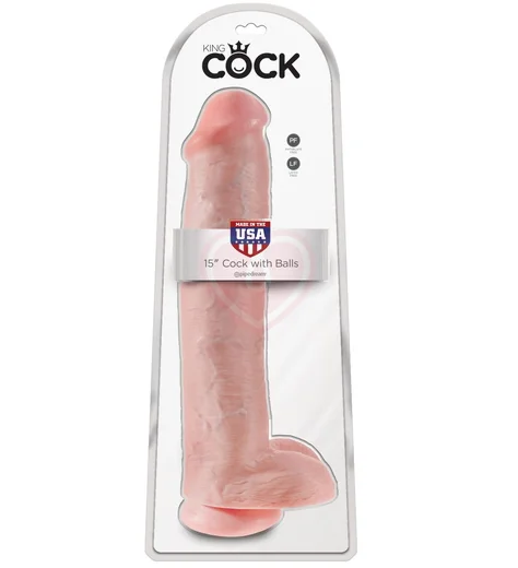 Фаллоимитатор на присоске с мошонкой King Cock with Balls 40 см телесный фото 6