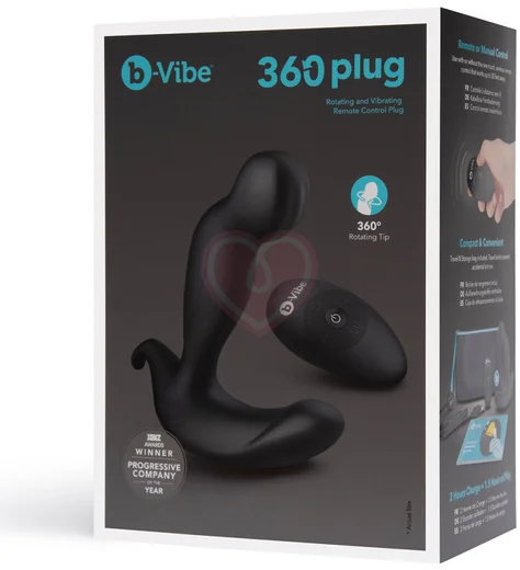 Стимулятор простаты с вращающейся головкой b-Vibe 360 Plug и пультом ДУ черный фото 10