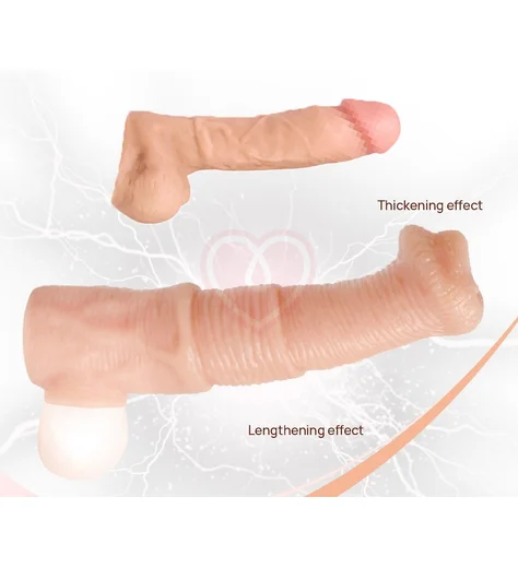 Насадка с крупной головкой с отверстием для мошонки Kokos Cock Sleeve CS012-L фото 3