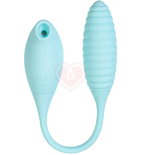 Вакуумно-волновой стимулятор и яйцо-пульсатор Jos Roow голубой фото 2