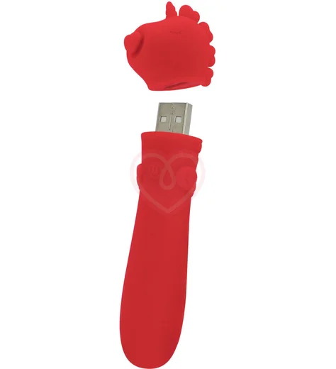 Вибропуля Unihorn Usb Cupid's Beau с функцией пульсации красная фото 2