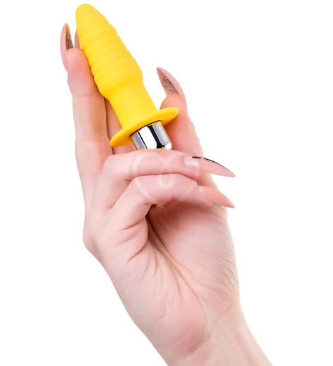 Анальная пробка со съёмной вибропулей ToDo Lancy жёлтая фото 4