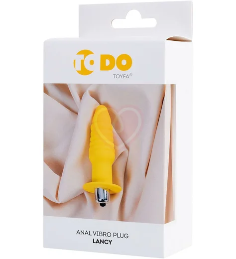 Анальная пробка со съёмной вибропулей ToDo Lancy жёлтая фото 5