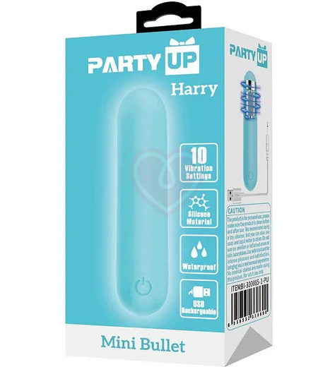 Вибропуля Party Up Harry бирюзовая фото 3