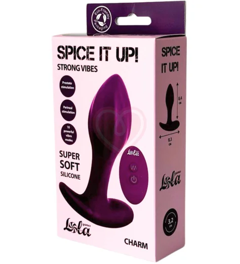 Анальная пробка с вибрацией и пультом Lola Games Spice it Up Charm фиолетовая фото 3