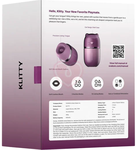 Вакуумный вибростимулятор клитора с имитацией куннилингуса Klitty Svakom лавандовый фото 4