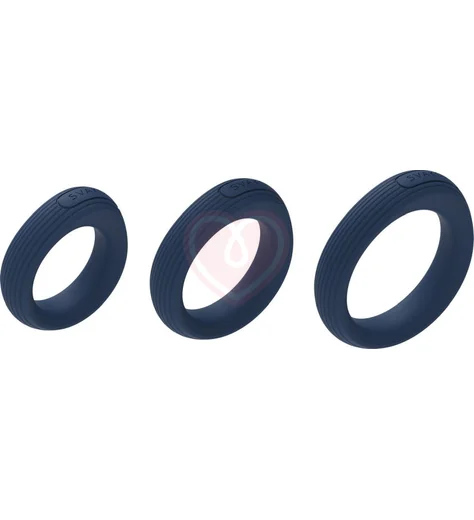 Набор из 3 эрекционных колец Triooo Svakom чёрный фото 5