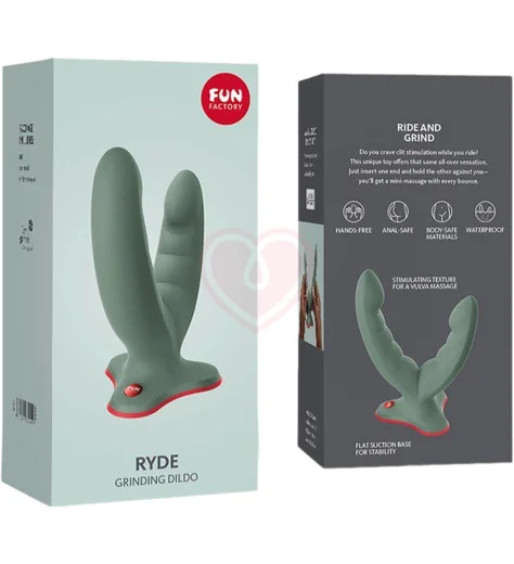 Двойной фаллоимитатор Fun Factory Ryde Grinding Double Dildo оливковый фото 4