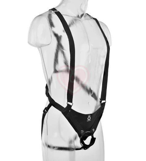 Фаллопротез с ремнями Hollow Strap-On Suspender System 25 см чёрный фото 4