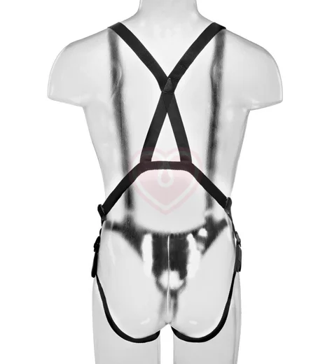 Фаллопротез с ремнями Hollow Strap-On Suspender System 25 см чёрный фото 5