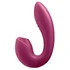 Гибкий вибратор с вакуумным стимулятором и приложением Satisfyer Sunray бордовый фото 5