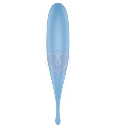 Двухсторонний вакуумный вибростимулятор Satisfyer Twirling Pro голубой фото 4