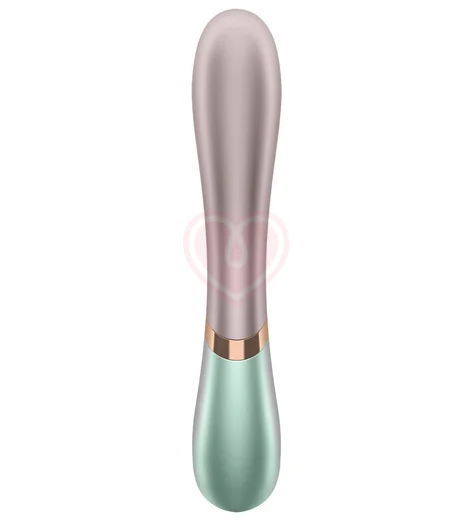 Вибратор с клиторальным стимулятором, подогревом и приложением Satisfyer Hot Lover розово-зелёный фото 4
