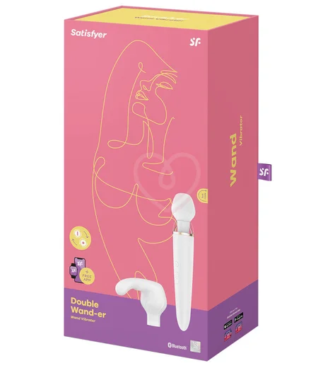 Массажёр Satisfyer Double Wand-er с насадкой и приложением фото 3