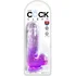 Гелевый фаллоимитатор с мошонкой King Cock Clear 13 см фиолетовый фото 2