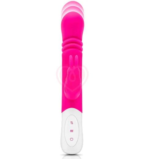 Вибратор-кролик с пульсирующей головкой Slim Shaft Thrusting G-Spot Rabbit розовый фото 3
