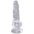 Маленький фаллоимитатор с мошонкой на присоске King Cock Clear 8 см прозрачный фото 2