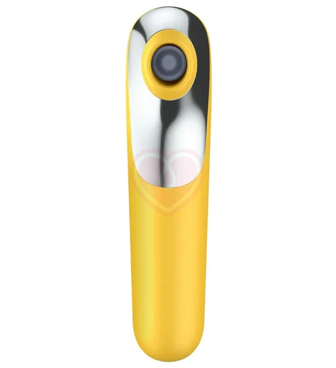Вакуумный стимулятор с вибрацией и приложением Satisfyer Dual Love жёлтый фото 2