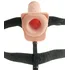 Полый реалистичный фаллопротез с вибрацией Hollow Rechargeable Strap-on with Balls 20 см телесный фото 3