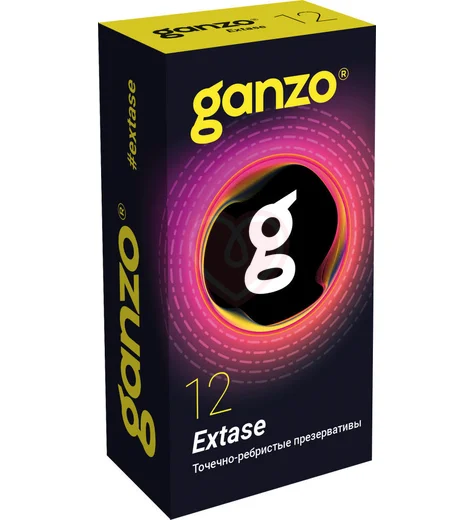 Презервативы Ganzo Extase с точечной и ребристой поверхностью 12 шт фото 1